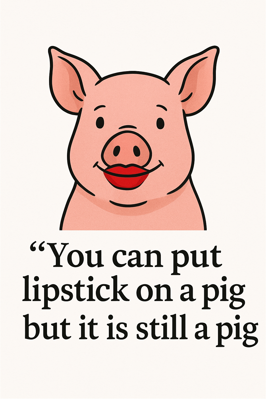 Pig with lipstick